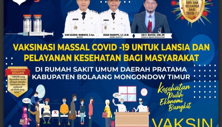 Lansia di Wilayah Modayag akan Divaksin, Dinkes: Diharapkan Partisipasi Masyarakat